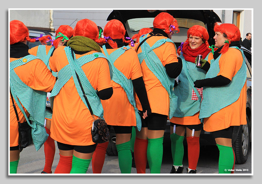 Bunte Narrenschar beim Zewener Faschingsumzug 2013